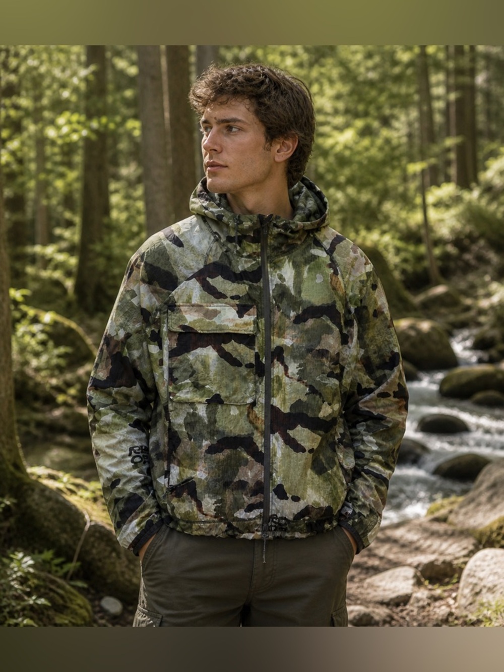 🆕 Reese Cooper RCOS Packable Nylon Camo Jacket Oversized (M) Hooded Lightweight
